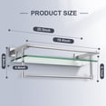 thumbnail image 3 of Woindo Bathroom Glass Shelf with Full-coverage Railing, Floating Tempered Glass Bathroom Wall Shelf Rectangle 20 Inch Over The Toilet Storage Cabinet, Towels, Gaming Floating Shelves, 3 of 8