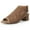 Natural Vegan Nubuck, variant on J. Adams Maddie Booties for Women - Peep Open Toe Low Block Chunky Heel Hook & Loop Strap Sandals
