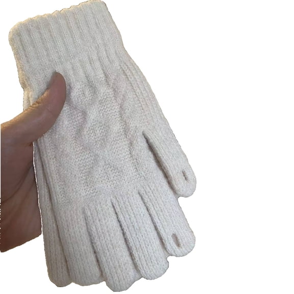 FLORNIX Winter Gloves,Adjustable Fit Gloves for Women Cold Weather,Thermally Insulated Sensitive Touch Winter Gloves Men,White
