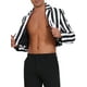 thumbnail image 4 of Blazer a rayas para hombre, chaqueta deportiva de un solo botón con solapa de muesca, traje de rayas XL en negro y blanco, 4 of 6
