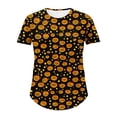 thumbnail image 5 of VKOYWKM Halloween Print Shirts for Women Plus Size Pumpkin Print Crew Neck Short Sleeve T-Shirts Loose Fit Comfy Fall Halloween T Shirts, 5 of 5