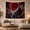 Red Moon Dragon, variant on Dragon Coiling Around Full Moon Against Pagoda Scene, Mysterious Fantasy for Men, Dark Asian Art Decor, Halloween Gift, Tapestry Wall Hanging for Gaming Room and Living Room