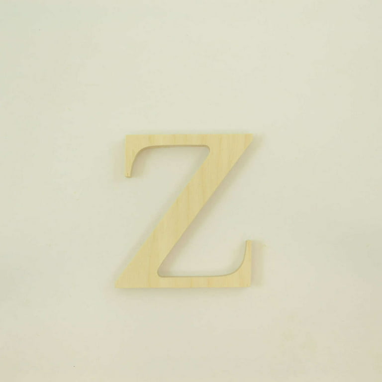 Package of 1, 6 Inch X 1 Thickness Baltic Birch Wood Letter z in The Times  New Roman Font, Thick, Lower Case for Art & Craft Project, Made in USA 