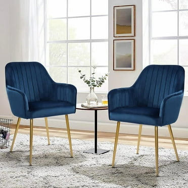 IKIFLY Velvet Dining Chairs Set of 2, Upholstered Accent Chairs with ...