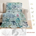 thumbnail image 5 of Teal Blue Coastal Blanket Soft Cozy Warm Throw Blanket for Couch, Plush Fuzzy Flannel Fleece Blankets for Sofa, Nautical Starfish Shells Ocean Sea Bed Blankets Lightweight Gifts for Women, 30"x40", 5 of 9