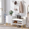 thumbnail image 1 of Entryway Storage Bench Shoe Rack Bench with Storage Cabinet and Shelf, 1 of 7