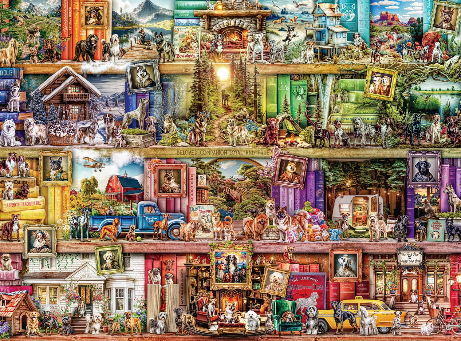 Buffalo Games 1000-Piece Aimee Stewart The Library of Dogs Adult Interlocking Jigsaw Puzzle