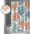 thumbnail image 3 of 72x78 Inch Shower Curtain Coastal Coral Bathroom Decor Waterproof Fabric Bathtub Bath Curtains Decorative Orange Green Blue Multicolored Rainbow Extra Long Shower Curtain Set with Hooks, 3 of 6