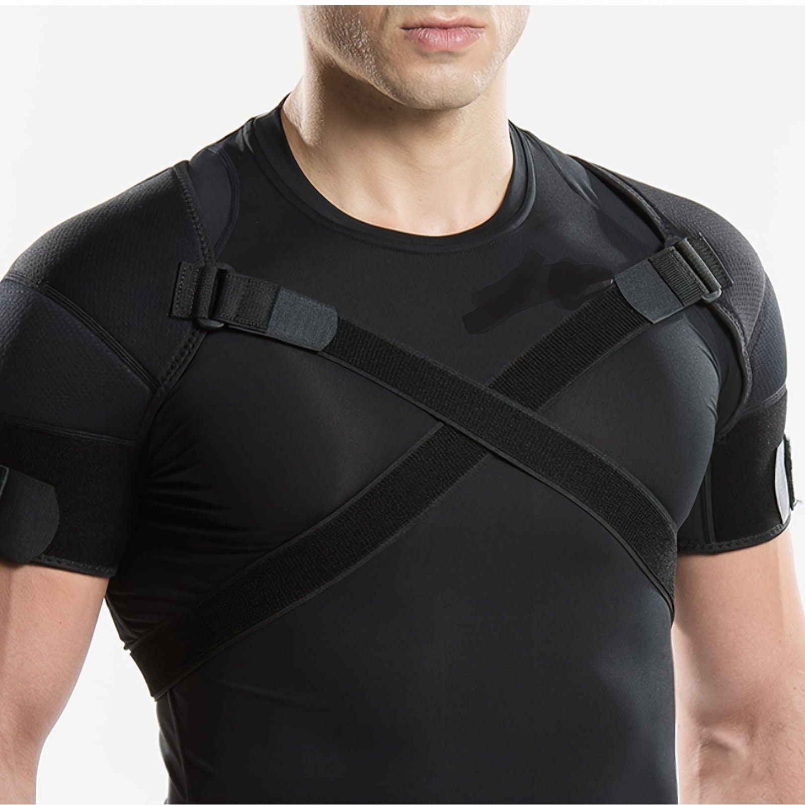 Adjustable Sports Shoulder Support Strap, Back Double Bandage, Cross Shoulder Strap Double Shoulder Support Frame