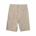 thumbnail image 2 of Bienzoe Boy's School Uniforms Flat Front Bermuda Shorts Khaki 4, 2 of 3