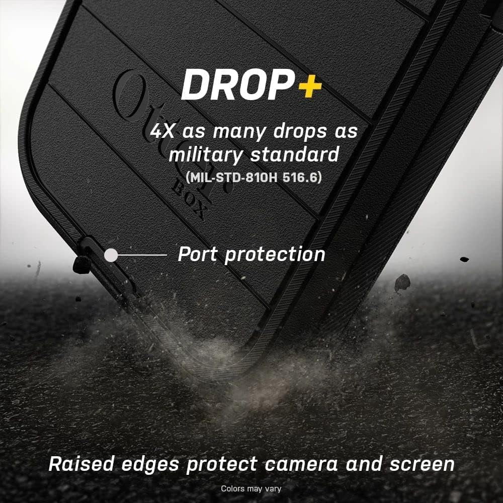 OtterBox Rugged Holster Cell Phone Case for Google Pixel 7, Black