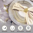 thumbnail image 5 of Set of 12 gold napkin rings and satin napkins, includes 12 satin napkins, napkin ring for dining table decoration, holiday gatherings, dinner parties, napkin rings, satin napkins., 5 of 5