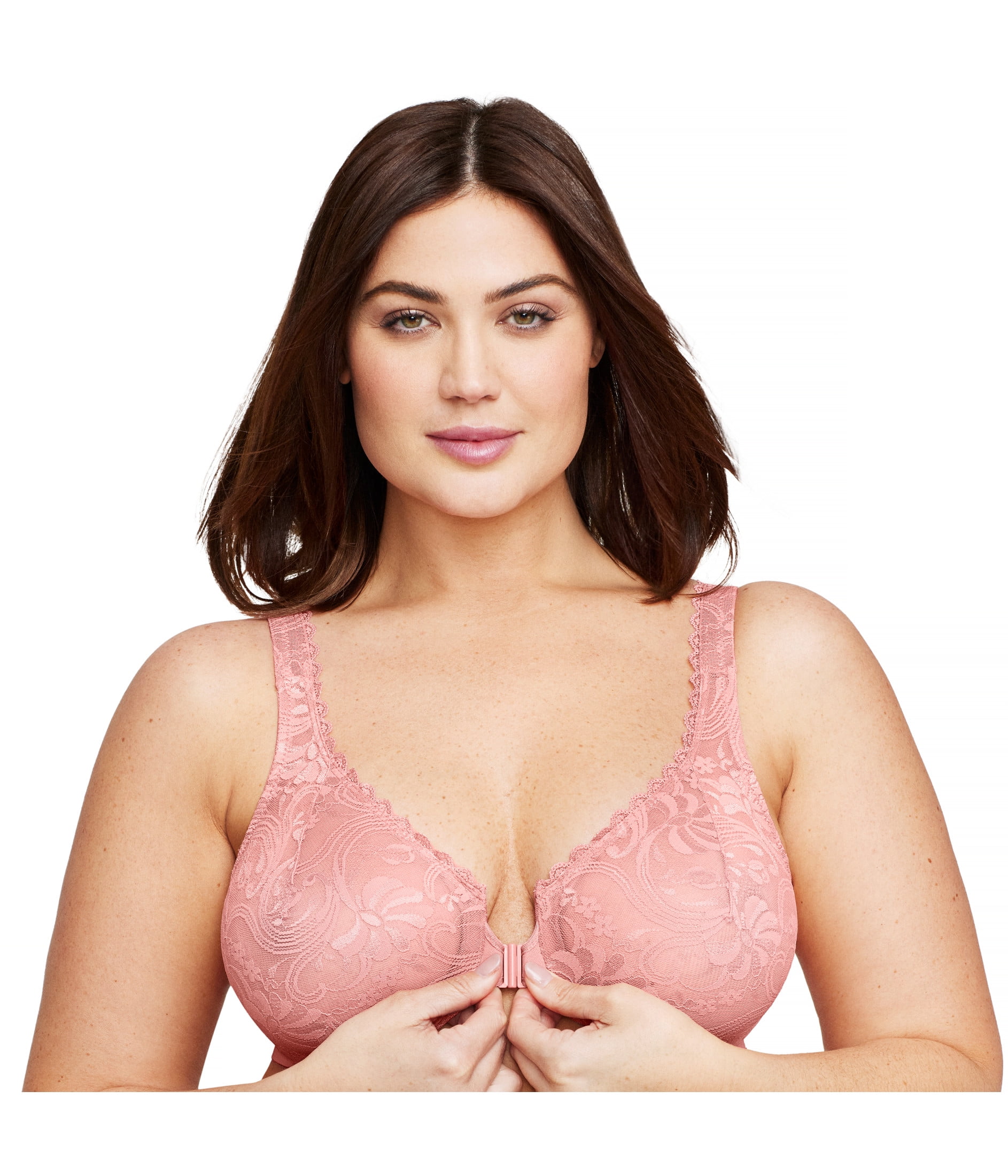 Glamorise WonderWire Front-Closure Stretch Lace Underwire Bra 9245 (Women's & Women's Plus)