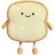thumbnail image 1 of Cojín en forma de pan, cojín de felpa con forma de pan tostado, cojín de sofá con pan tostado suave, juguete de peluche de pan de algodón PP, para niños, adultos, decoración de la habitación del hog, 1 of 4