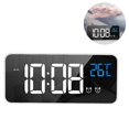 thumbnail image 4 of Reloj despertador digital con pantalla LED, puerto de carga USB, control de sonido, tonos de alarma, volumen y brillo ajustables, 12/24 horas, función de repetición, 4 of 4