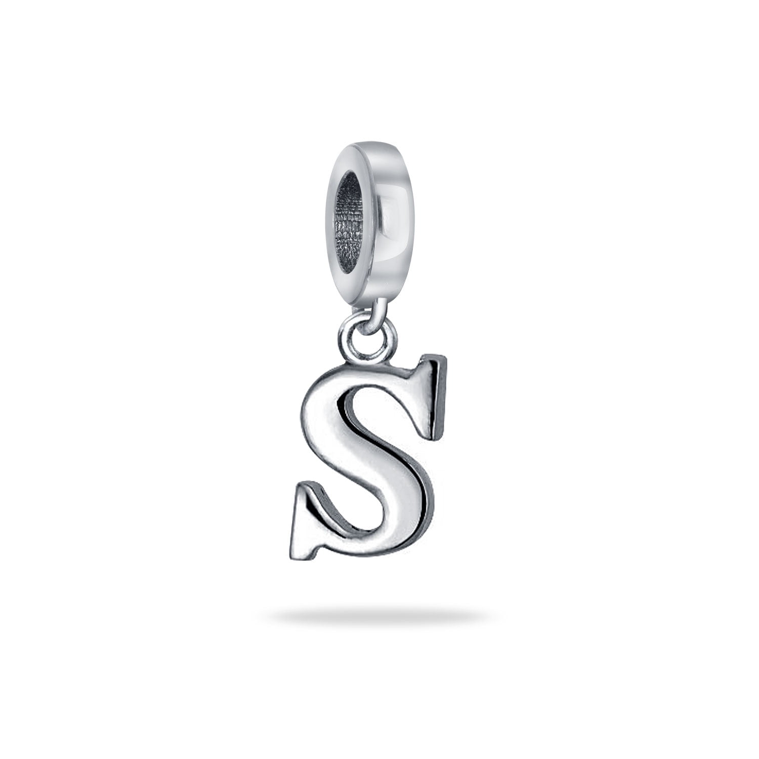 Genuine Silver 925 Solid Name Letter D Charm Bead In gift BOX 