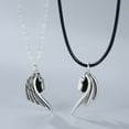 thumbnail image 3 of Kripyery 1 Pair Matching Necklace Magnetic Angel Wing Creative All Match Couple Pendants for Gift, 3 of 8