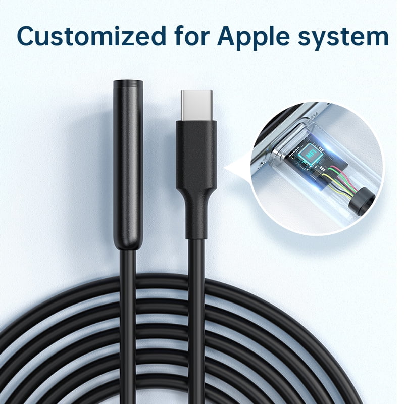 BOGYKIK 1080P HD Endoscope Camera with Light, 16FT Semi-Rigid Snake Camera for iPhone & Android, IP67 Waterproof Borescope Inspection Camera with 8 Adjustable LEDs