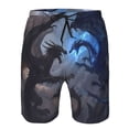 thumbnail image 3 of Fuzoiu Black And Blue Lightning Dragon Print Men's Beach Shorts,Men's Swim Trunks,Quick Dry Board Shorts with Pockets,Men's Bathing Suits for Surfing, Running, and Casual Wear-Small, 3 of 6
