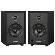 Electrohome McKinley 2.0 Stereo Powered Bookshelf Speakers with Built-in Amplifier and 4" Drivers for Turntable, TV, PC and Wireless Music Streaming featuring Bluetooth 5, RCA and Aux (EB30B)