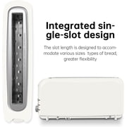 2-Slice Slim Toaster, 6 Shade Settings with Cancel, Reheat & Defrost, 10 Long Slot, Auto Shut off, Removable Crumb Tray, White