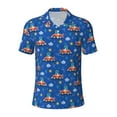 thumbnail image 2 of Daiia Dinosaur Driving Pattern Men’s Polo Shirts,Solid Deck Shirt,Classic Fit, Breathable Cotton Polo for Casual and Sport Wear-, 2 of 9