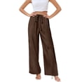 thumbnail image 5 of Tanming Barrel Sweatpants Hiking Cargo Pants Women Straight Leg Sweatpants for Women Women's Dress Pants for Work Women's Pants Casual High Waisted Cargo Pants Women Coffee M, 5 of 5