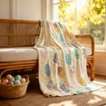 thumbnail image 6 of Happy Easter Throw Blanket with Colorful Eggs and Floral Print, Soft Cozy Spring Decorative Blanket for Sofa or Bed Home Decor 39.37 x 51.18Inch, 6 of 6