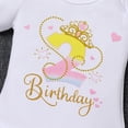 thumbnail image 6 of IBTOM CASTLE Baby Girls 1st 2nd 3rd Birthday Outfit Shiny Crown Romper Tutu Skirt Headband Clothes for Cake Smash Photo Shoot 2 Years Pink, 6 of 8