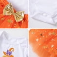 thumbnail image 5 of mgoYE My First Halloween Outfit for Baby Girl 3 6 9 12 Month Pumpkin Bodysuit and Tutu Skirt with Bow Headband Clothes 3 Pcs Set(White,12-18 Months), 5 of 9