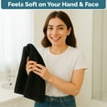 thumbnail image 3 of Casa Platino Hand Towels for Bathroom - 6 Piece Set (16" x 28"), Soft & Absorbent Bath Hand Towels, Premium Black Hand Towels for Bathroom, 100% Cotton Bathroom Hand Towels for Everyday Use - Black, 3 of 7