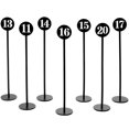 thumbnail image 1 of American Metalcraft NSB20 Black Stamped Out Number Table Stand Set - Numbers 11-20, 1 of 1