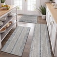 thumbnail image 2 of Blue Geometric Chevron Dot Pattern Kitchen Rugs Sets Of 3,Kitchen Runner Rugs Non Skid Washable,Decorative Kitchen Floor Mats for Kitchen,Sink,Laundry,17"x30"+ 17"x47" + 17"x59", 2 of 6