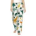 thumbnail image 2 of Lsque Dinosaurs and Tropical Leaves Print Women's Pajama Pants, Lounge Pant - Comfortable Home Wear,Elastic Waistband, Stylish Design-Medium, 2 of 9
