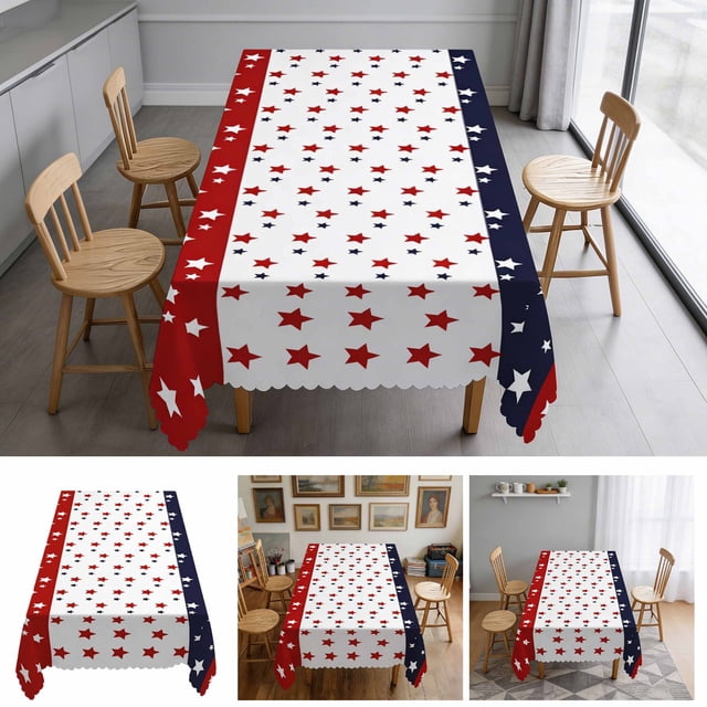 Aufmer Fashion Lace Style Festival Table Cloth Unique Printed Pattern Design Easy Clean Feature For Various Independence Day Theme Activity Arrangement
