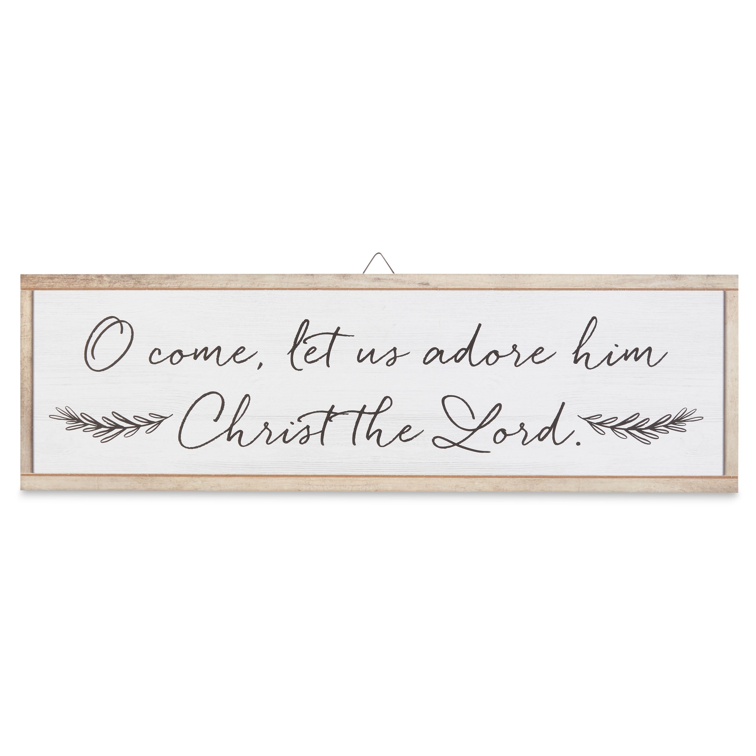 Holiday Time Black and White Nativity Sign, O Come Adore Him, 24"