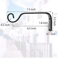 thumbnail image 2 of 2 pcs Black 7 inch Iron Plant Wall Hook Plant Hanger Bracket Pot Hanging Hook Indoor Outdoor Hanger for Bird Feeder, Planter, Lantern, Wind Chime, 2 of 4