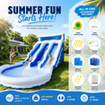 thumbnail image 4 of 20.6 FT Large Inflatable Water Slide with Dual Slides, Splash Pool & Air Blower, Summer Backyard Water Park for Kids, Blue, 4 of 11