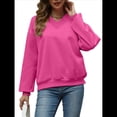 thumbnail image 1 of Sudadera con Capucha para Mujer, de Gran Tamaño, con Cuello en V, Informal, Cómoda, Básica, Moda de Otoño 2025. Rosa Roja M, 1 of 9