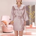 thumbnail image 2 of Celivon Silk Robes For Women Spring Summer Long Pajamas Smooth Solid Color Light Bathrobe Wedding Robe Makeup Bridesmaid Robe Satin Kimono, 2 of 9