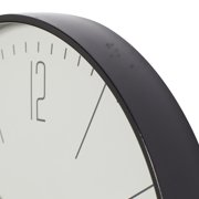 DecMode 20 Black Glass Wall Clock with White Face