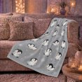 thumbnail image 6 of Adorable Penguin Snow Pattern Whimsical Winter, Festive Holiday Scene, Warm Flannel Blanket for Sunroom and Reading Nook, Art Lovers Housewarming Gift, Playful Home Decor, 6 of 9