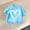 Blue, variant on Everyday Casual Girls T-Shirt 2-11 Years Heart Print Short Sleeve Crew Neck Summer Fashion Top Red 7 Years