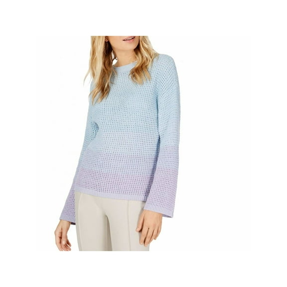 INC $79 Womens New Blue Ombre Knit Crew Neck Long Sleeve Casual Sweater L B B