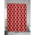 thumbnail image 5 of Shower Curtains Moroccan Pattern Bath Curtain Geometric Trellis Red Waterproof Bathroom Shower Curtain Set with Hooks Decoration 72 x 84 Inches, 5 of 7