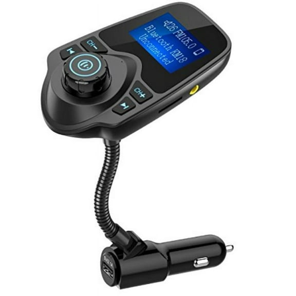 Nulaxy KM18 Wireless FM Transmitter with 1.44 inch screen