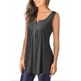 thumbnail image 2 of YAGHYAGH Womens Summer Sleeveless Vest Tank Top Henley Blouse T-shirt, 2 of 4