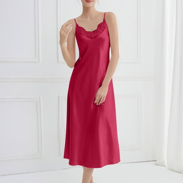 Camisolas largas para mujer, ropa de casa, camisola informal, cuello en V, camisón largo, pijamas para mujer