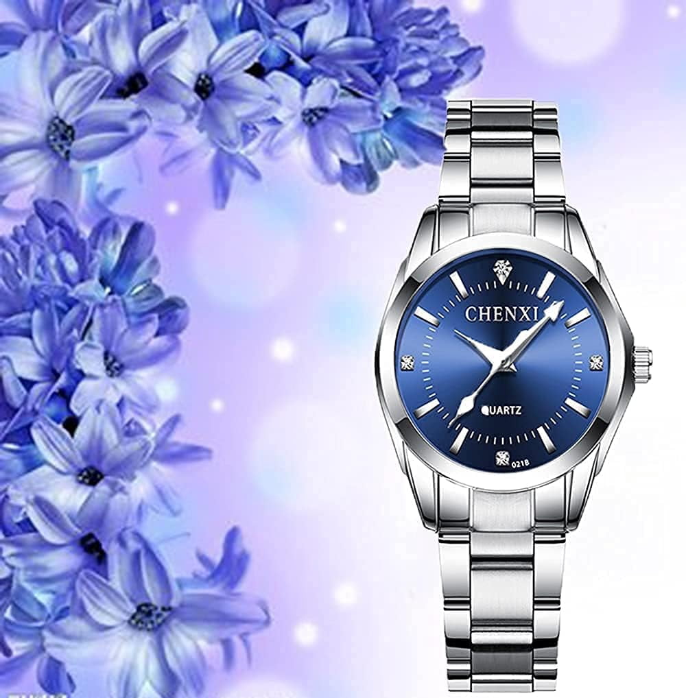 Watches for Women Analog Quartz Silver Stainless Steel Watches Luminous Waterproof Ladies Dress Watch