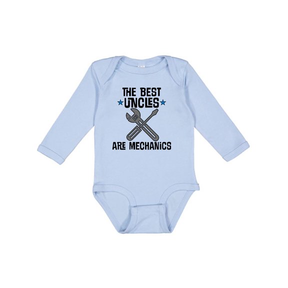 Inktastic Best Uncles Are Mechanics Boys or Girls Long Sleeve Baby Bodysuit